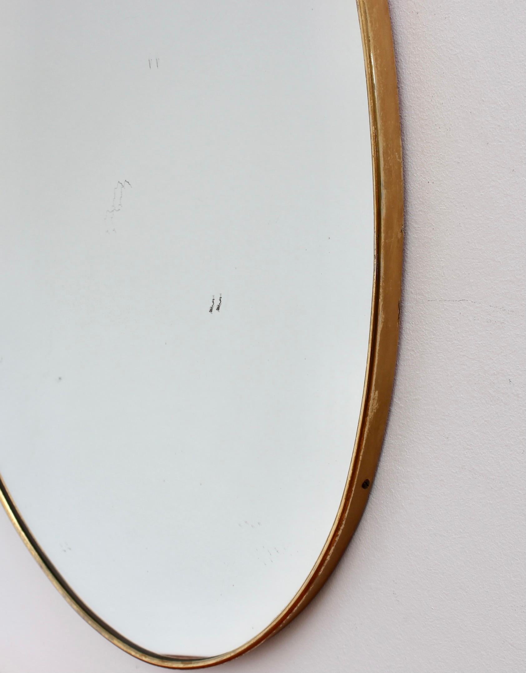 Vintage Italian Oval Wall Mirror with Brass Frame 'circa 1950s' 7