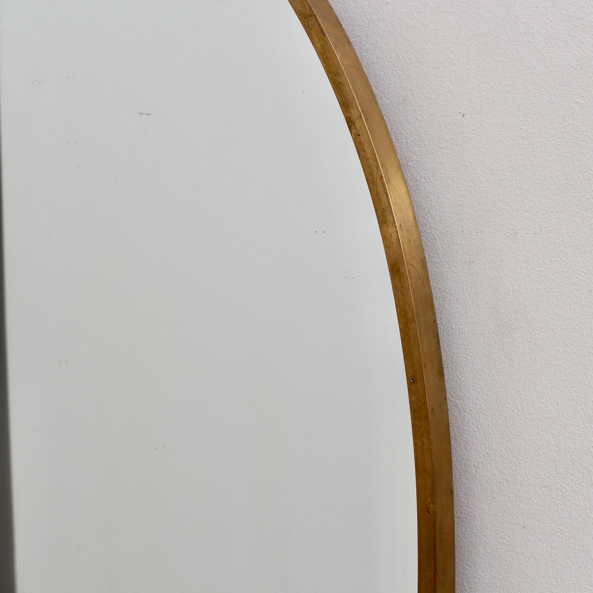 Vintage Italian Oval Wall Mirror with Brass Frame, 'circa 1950s' 4