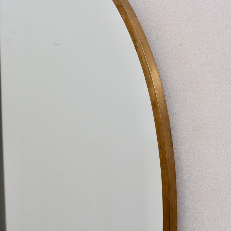 Vintage Italian Oval Wall Mirror with Brass Frame, 'circa 1950s' For Sale 4