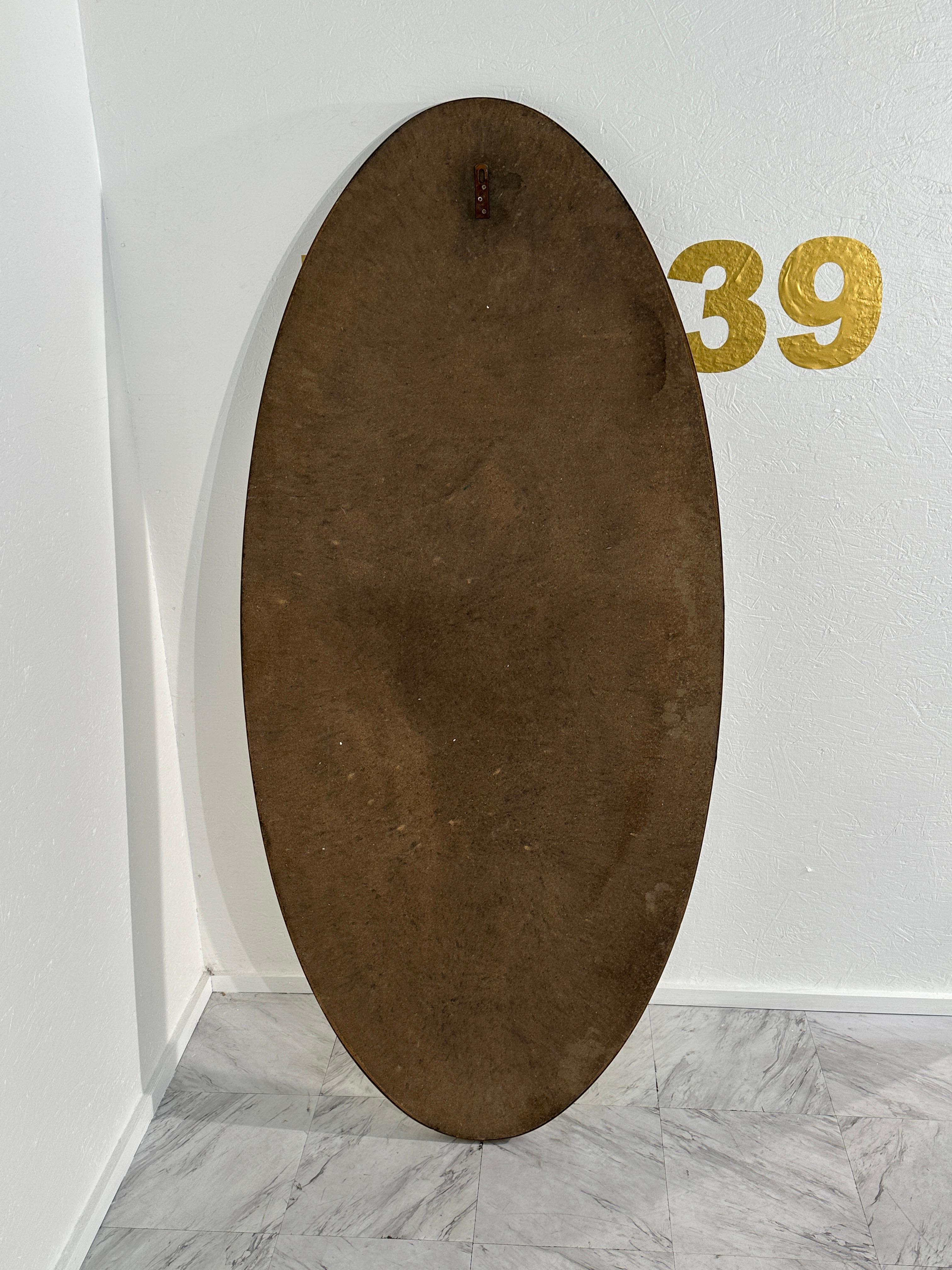 Vintage Italian Oversize Wall Mirror 1960s In Good Condition For Sale In Los Angeles, CA