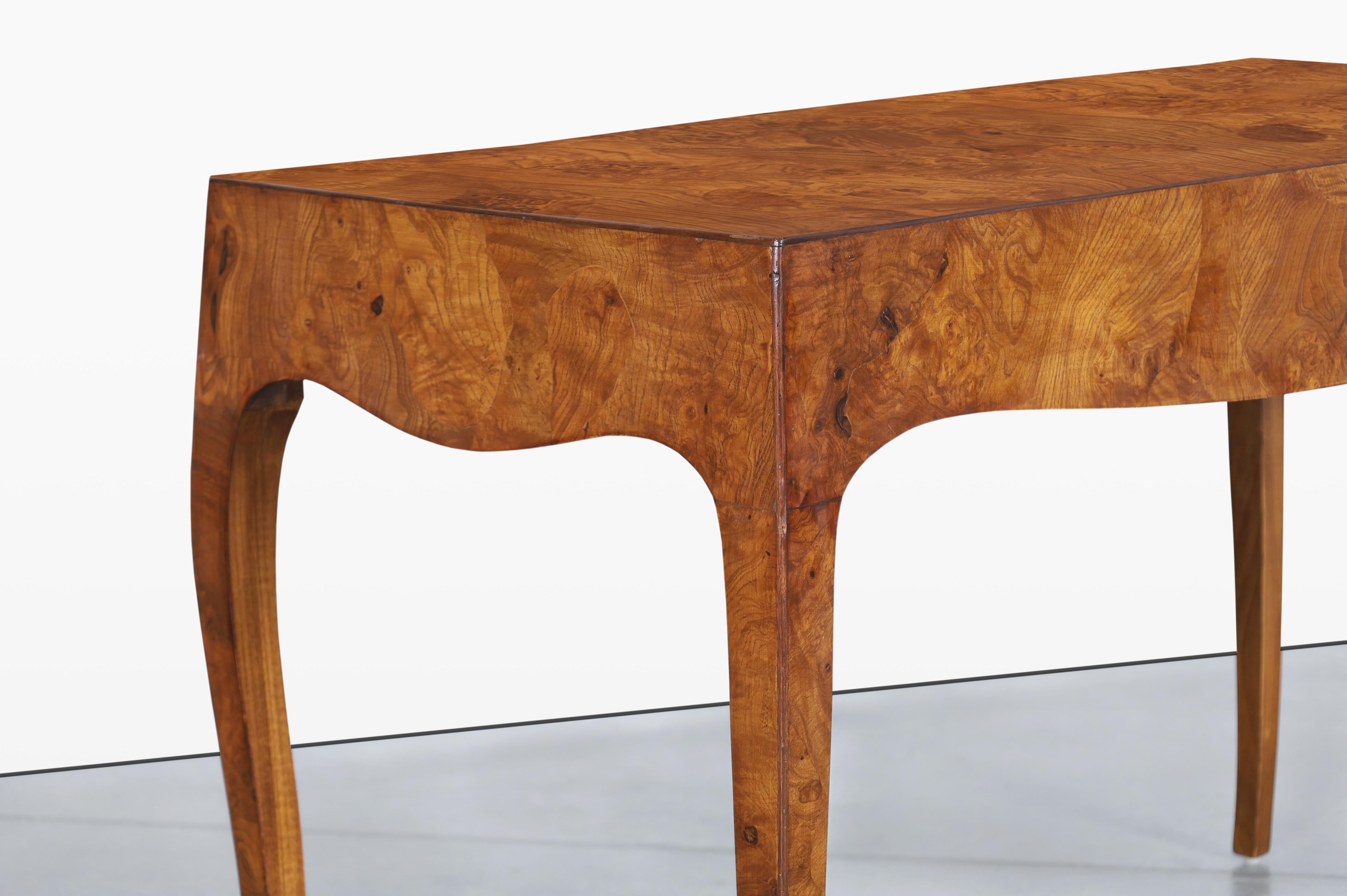 Vintage Italian Oyster Burl Wood Writing Desk en venta 3
