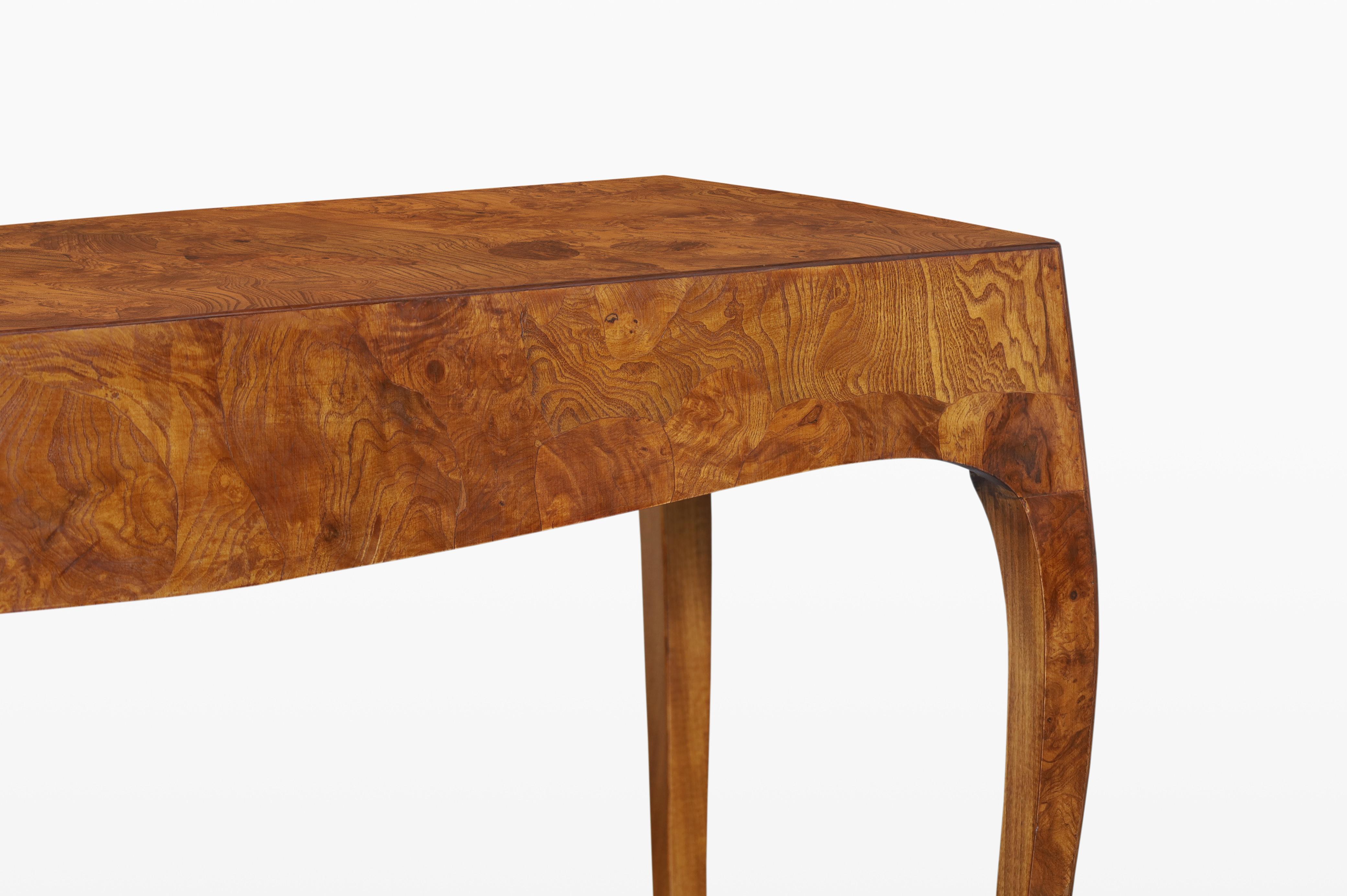Vintage Italian Oyster Burl Wood Writing Desk en venta 4