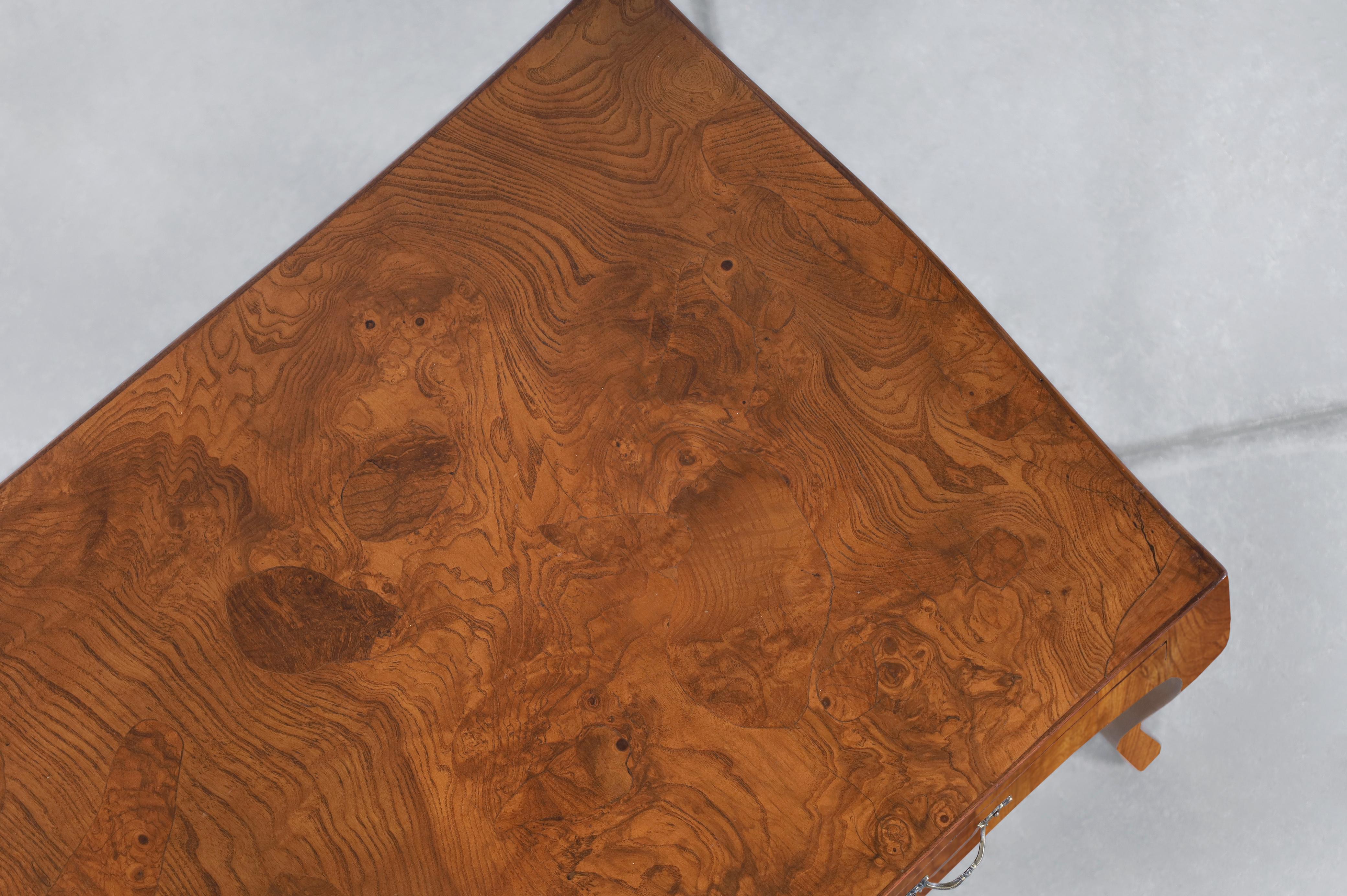 Vintage Italian Oyster Burl Wood Writing Desk en venta 6