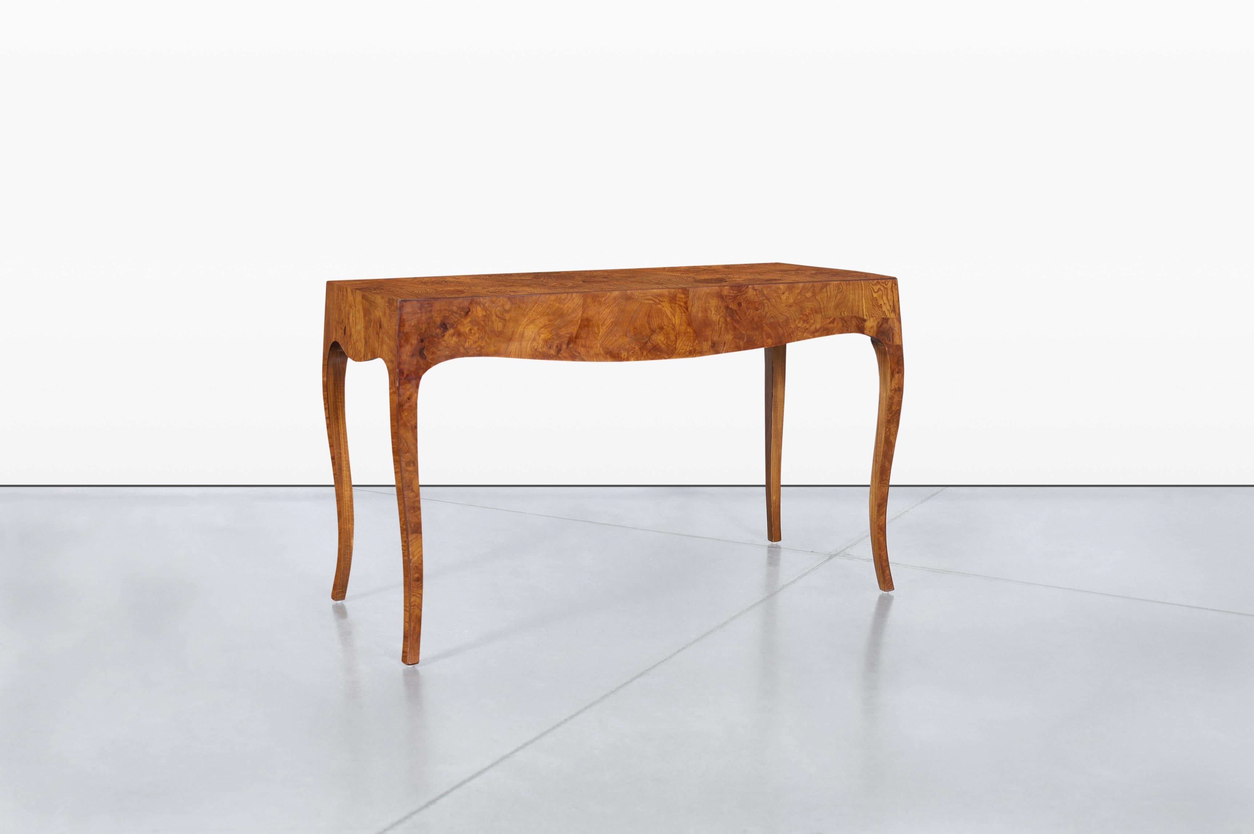 Vintage Italian Oyster Burl Wood Writing Desk en venta 2