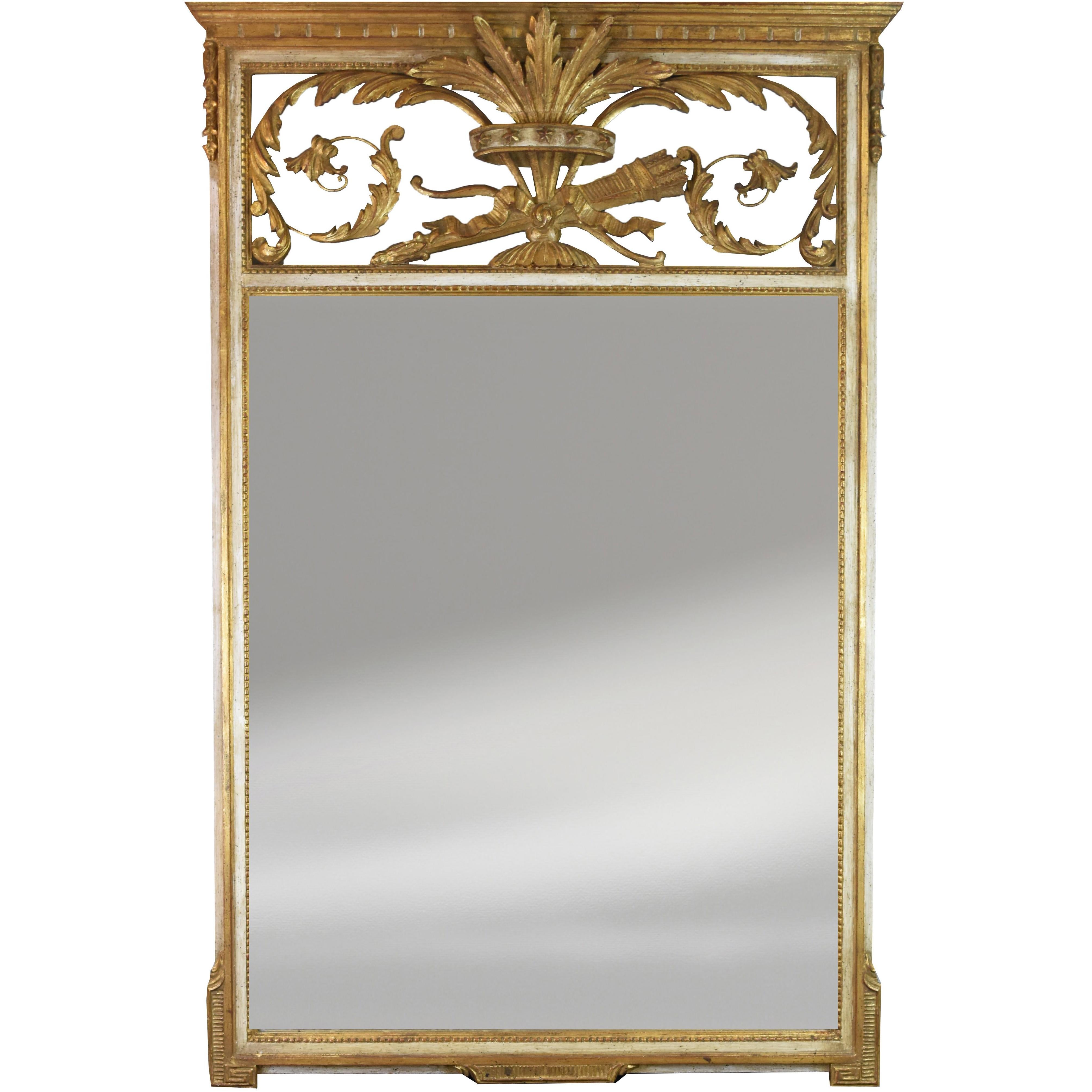 Vintage Italian Painted and Giltwood Mirror