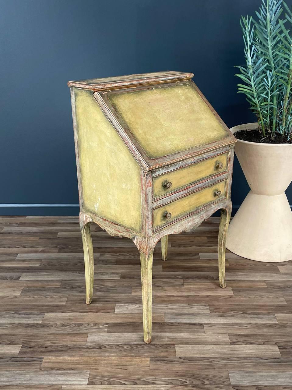 Italienischer lackierter Klappschreibtisch im Vintage-Look (Mitte des 20. Jahrhunderts) im Angebot