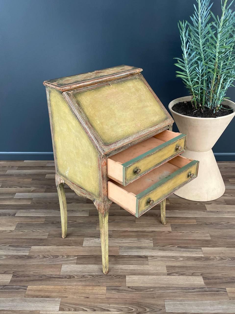 Italienischer lackierter Klappschreibtisch im Vintage-Look (Holz) im Angebot