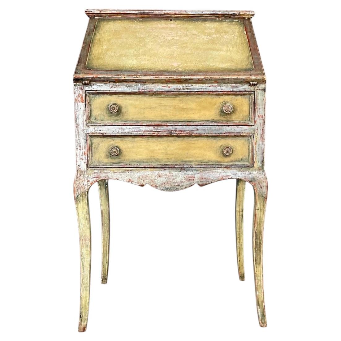 Vintage Italian Painted Drop-Leaf Desk