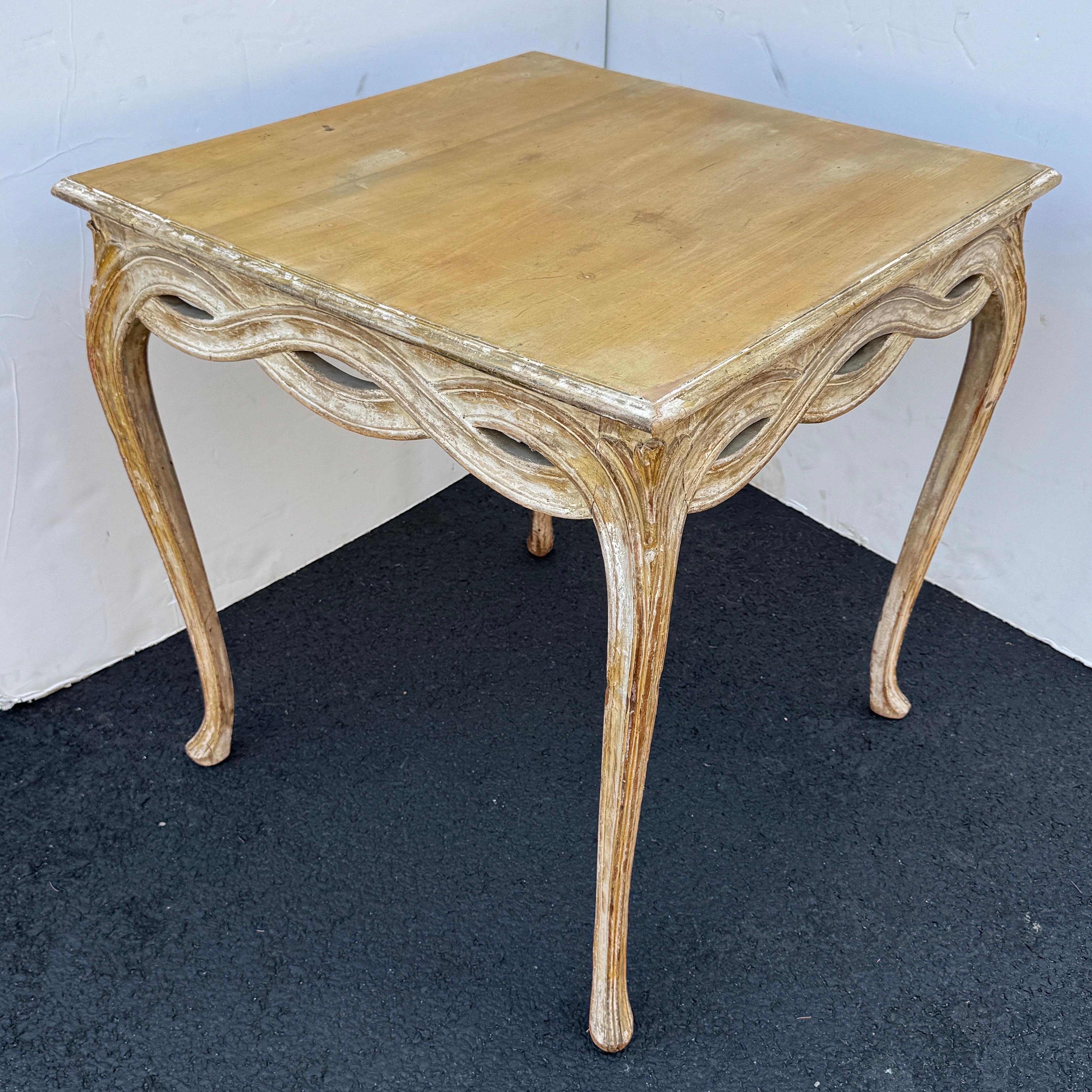 Italiano Tavolo da gioco o tavolo da cucina quadrato dipinto italiano vintage, circa anni '50 in vendita