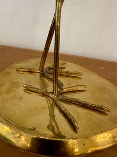 Italienisches Paar Egret-Skulpturen aus Murano und Messing, Vintage