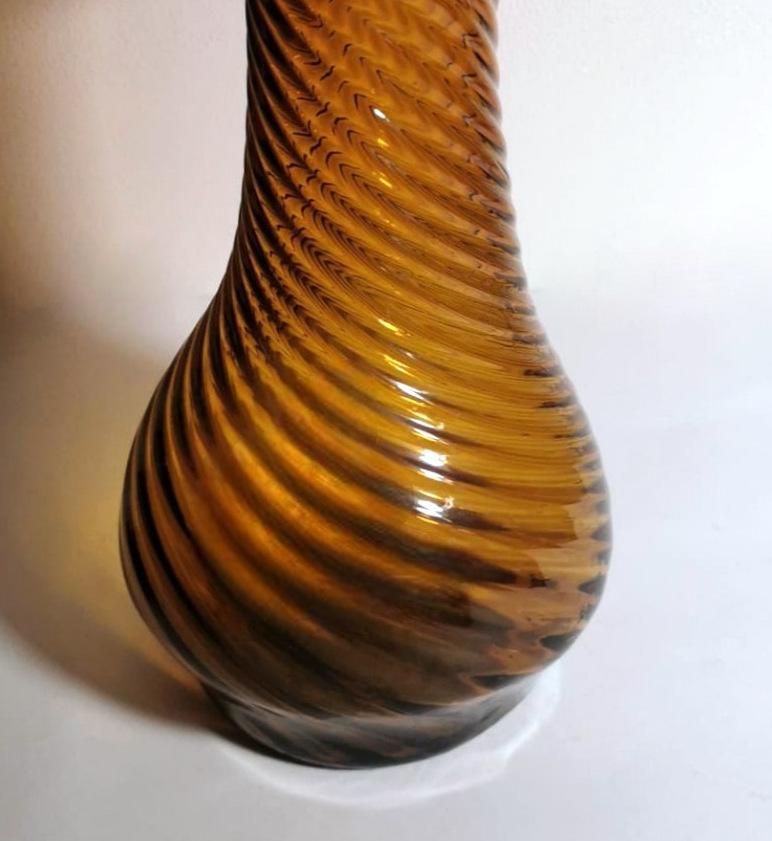 Vintage Italian Pair of Tuscan Blown Glass Vases 3