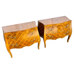 Comodini in parquet italiano d
epoca - una coppia