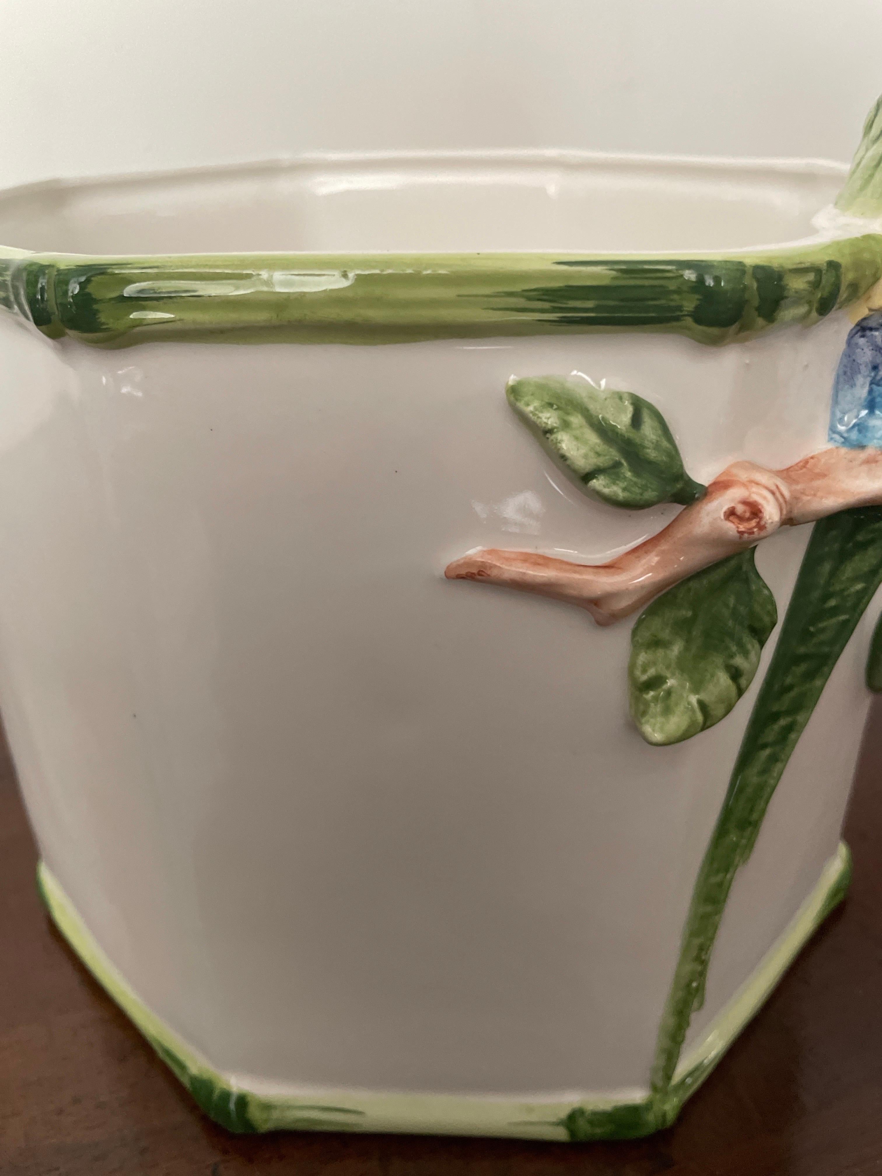 Vintage Italian Parrot Cache Pot For Sale 2
