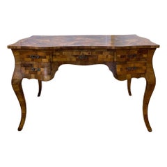 Vintage Italian Patch Burl Style Desk