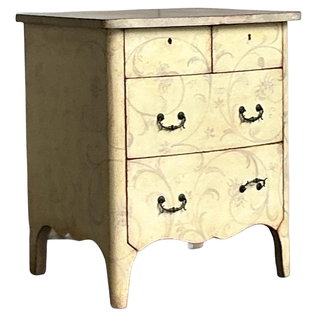 Vintage Italian Patina Hand Painted Chest For Sale