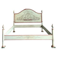 Vintage Italian Patina Hand Painted King Bed
