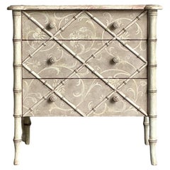 Vintage Italian Patina Hand Painted Trellis Chest of Drawers