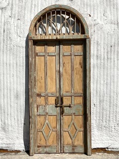 Vintage Italian Patinated Doors with Coordinating Transom