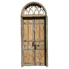 Antique Italian Patinated Doors with Coordinating Transom