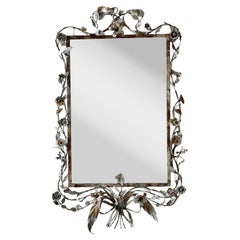 Vintage Italian Patinated Tole Vine Mirror