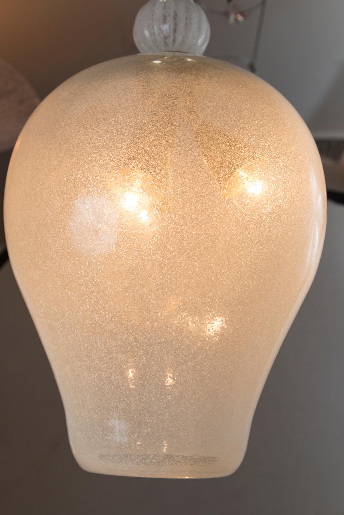 Modern Vintage Italian Pear-Shaped Pendant Ceiling Light by Seguso For Sale