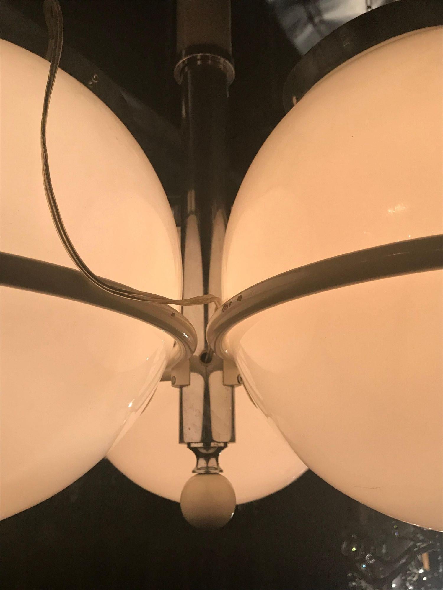 Lustre à suspension italien vintage avec globes en verre de Murano par Gino Sarfatti 3