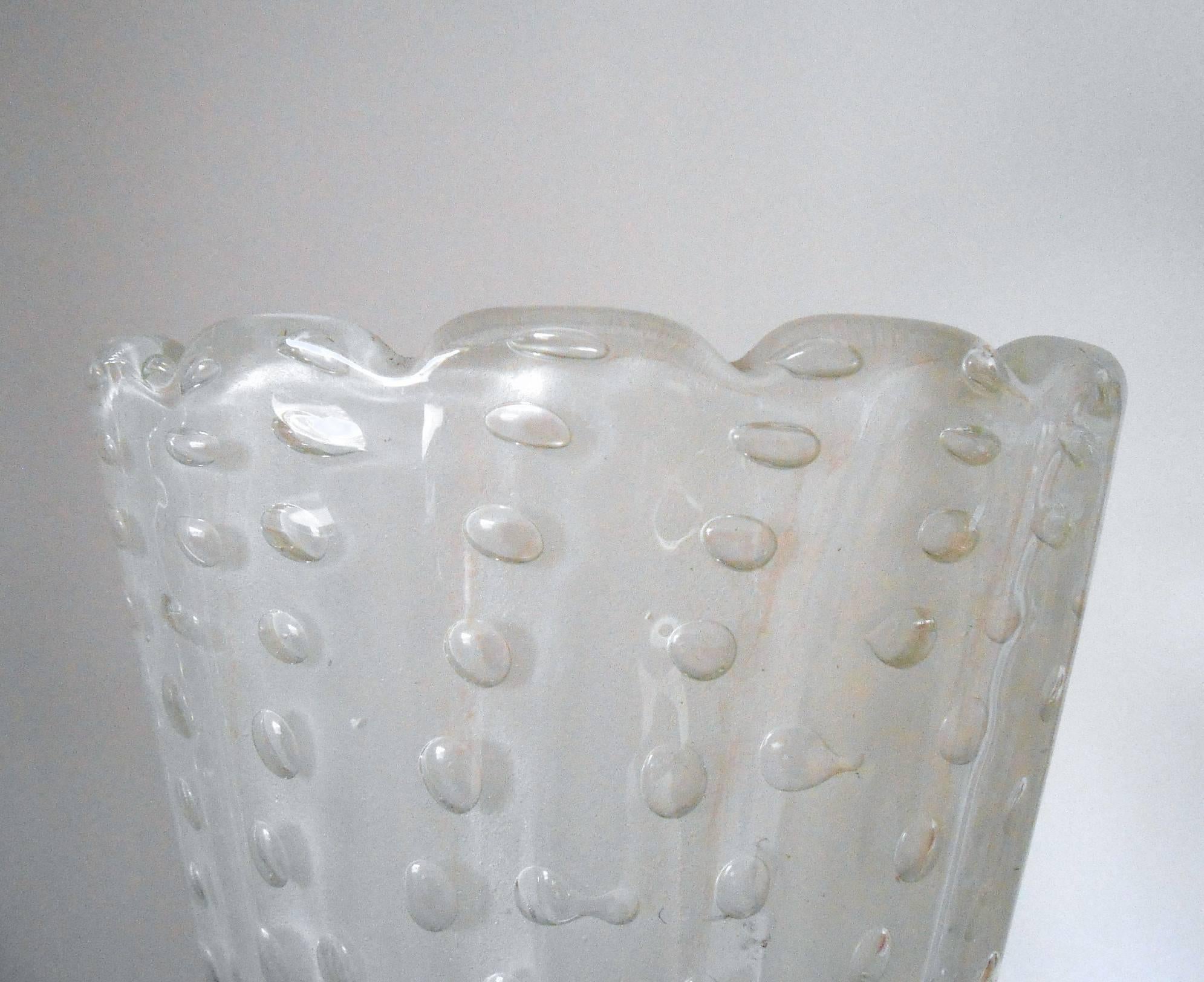 Vintage Italian Pendant w/ Clear Murano Glass Designed by Ercole Barovier, 1950s 2