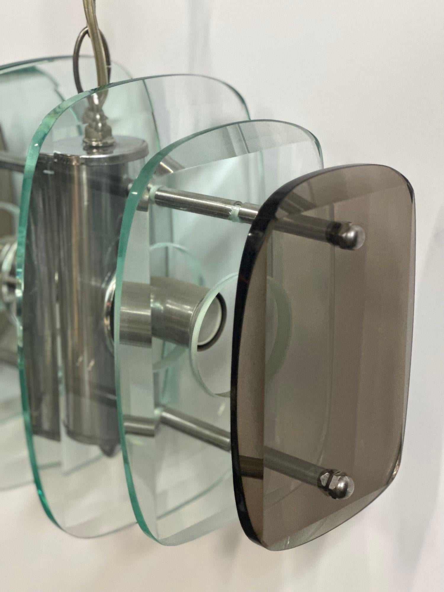 Vintage Italian Glass-Anhänger mit klarem und rauchigem Murano-Glas im Zustand „Gut“ im Angebot in Los Angeles, CA