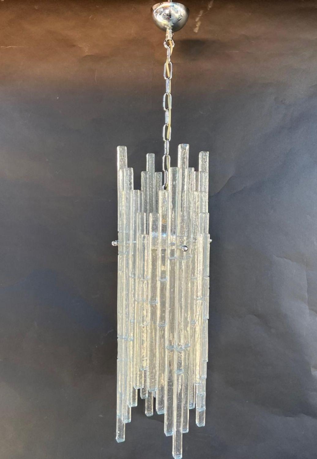 Vintage Italian Pendant with Murano Glass Rods by Poliarte For Sale 1