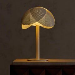 Vintage Italian Perforated Metal Table Lamp with Acrylic Diffuser