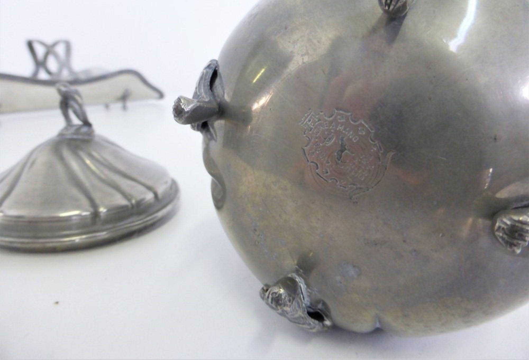 Vintage Italian Pewter Coffee Set, 1950s - Elegancia retro para su colección en venta 6