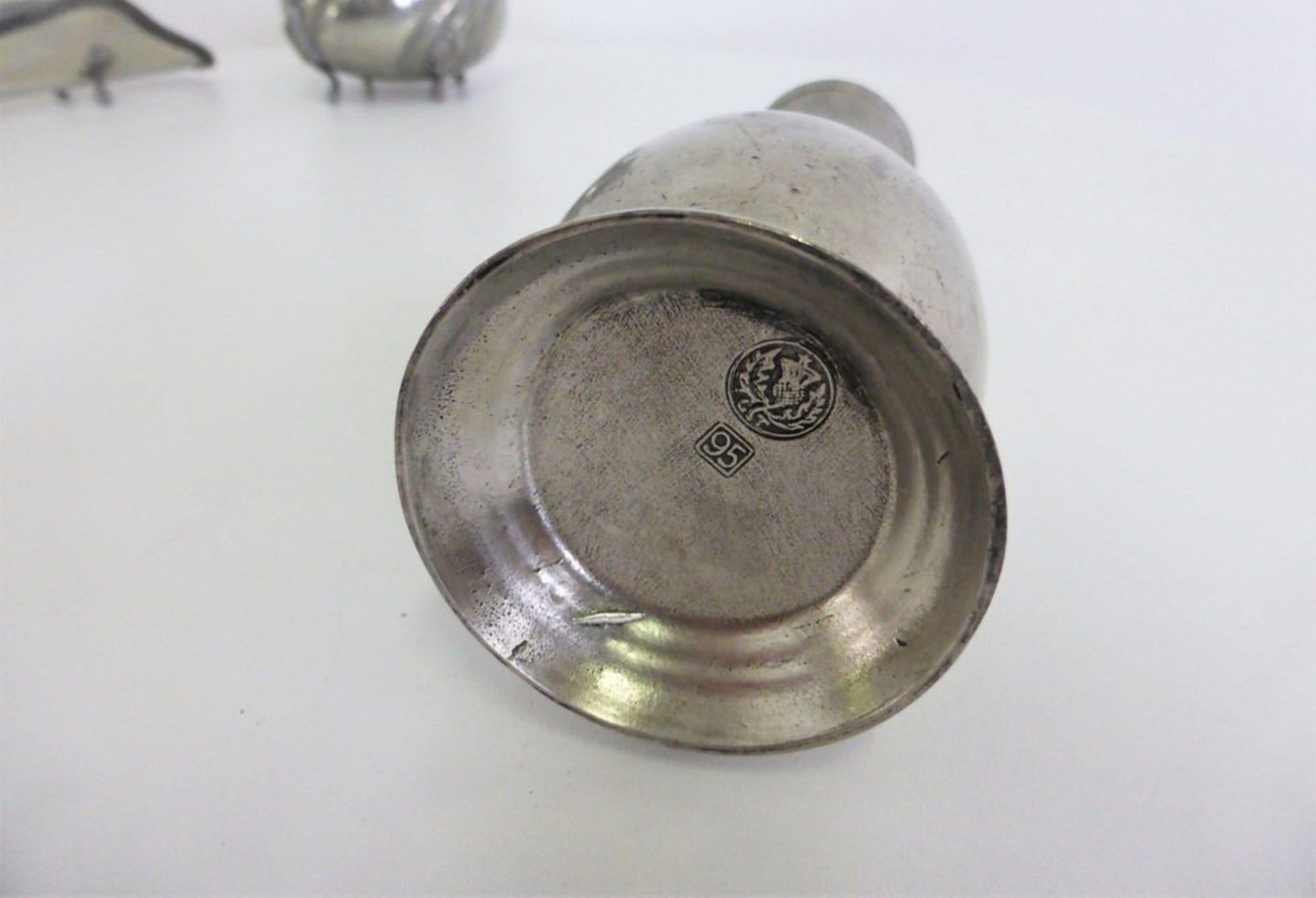 Vintage Italian Pewter Coffee Set, 1950s - Elegancia retro para su colección en venta 7