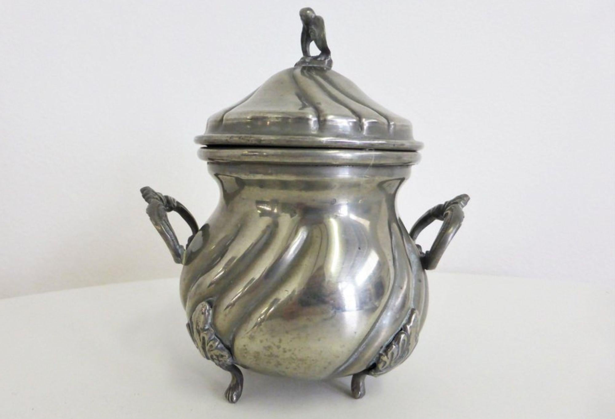 Vintage Italian Pewter Coffee Set, 1950s - Elegancia retro para su colección en venta 8