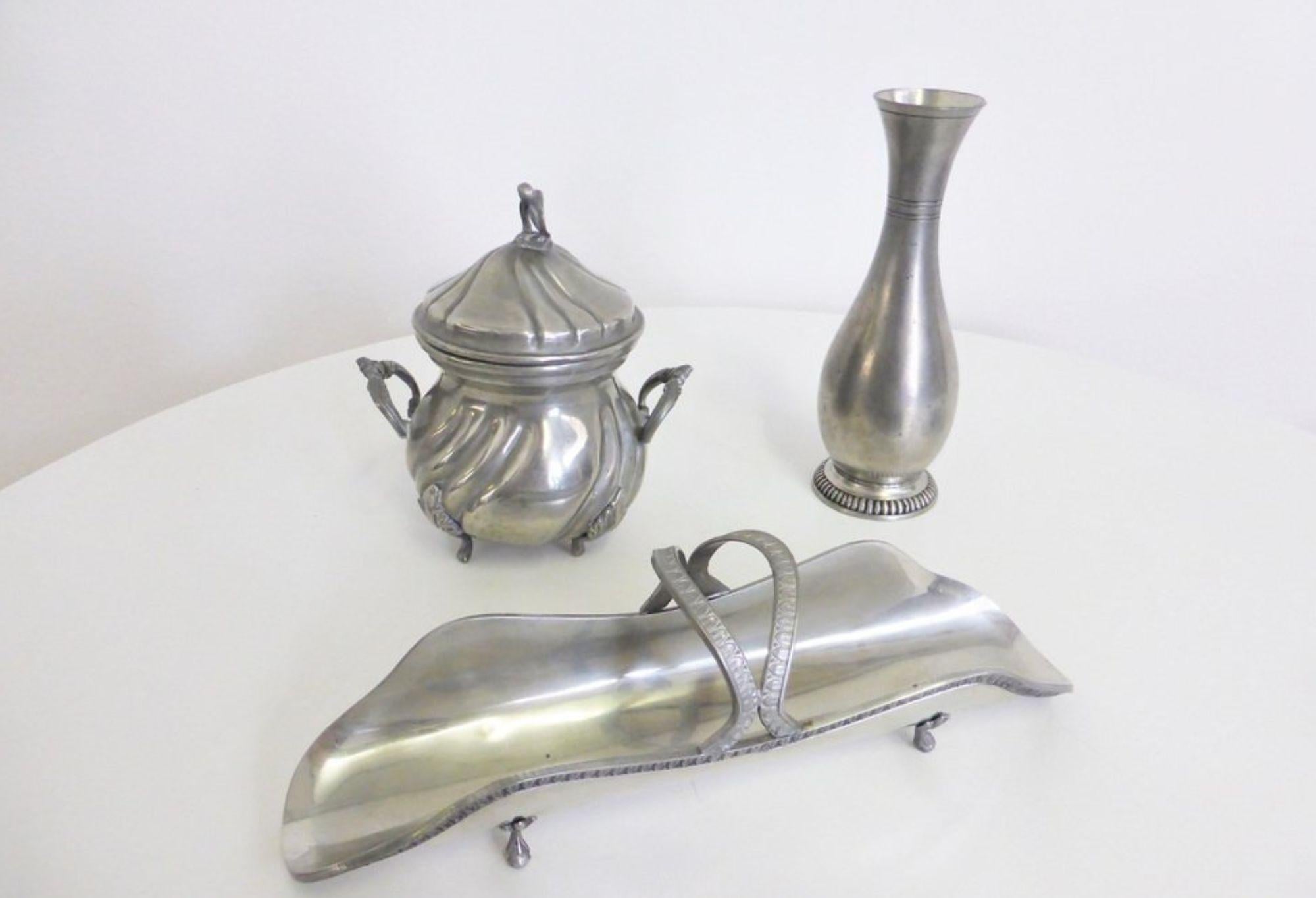 Vintage Italian Pewter Coffee Set, 1950s - Elegancia retro para su colección en venta 10
