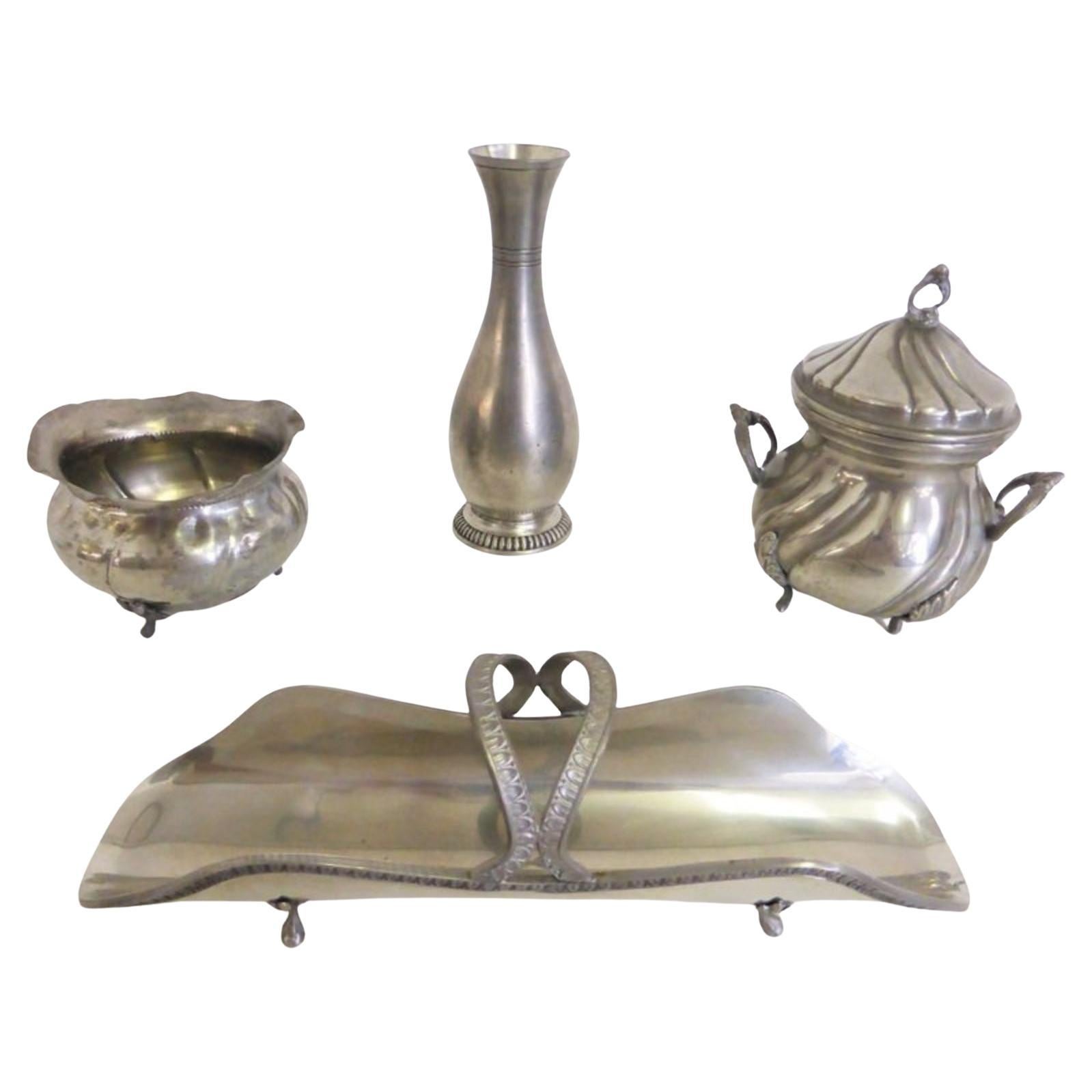 Vintage Italian Pewter Coffee Set, 1950s - Elegancia retro para su colección en venta