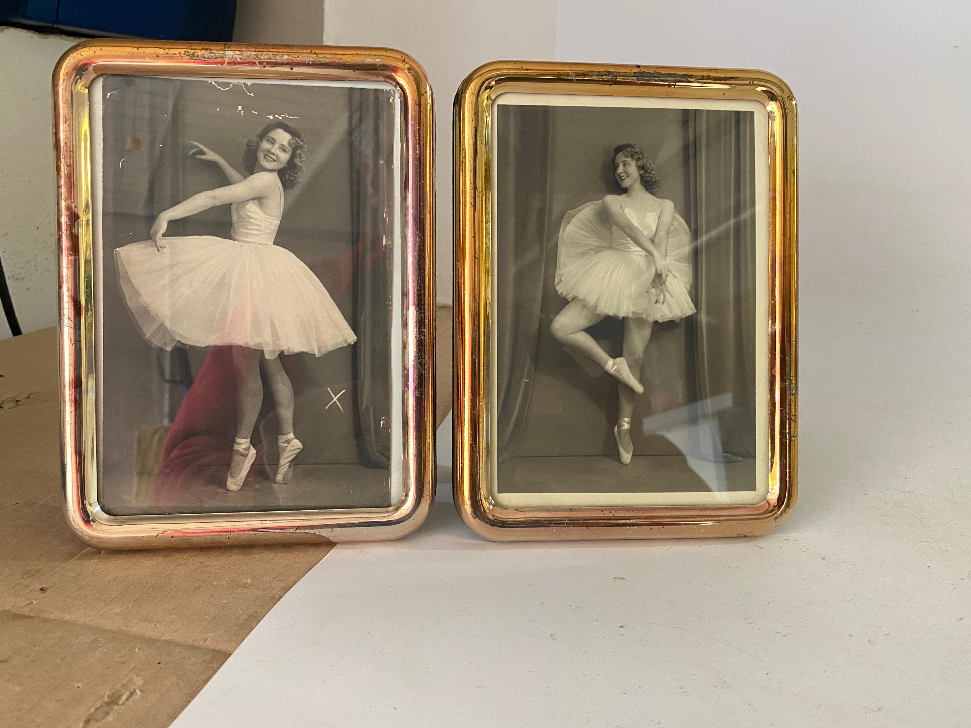 Mid-20th Century Vintage Italian Picture Frame 1950s pictures of  Set of 2 Photos of a dancer For Sale