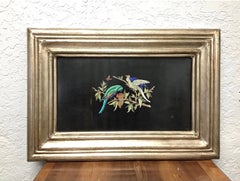 Vintage Italian Pietra Dura Bird Plaque