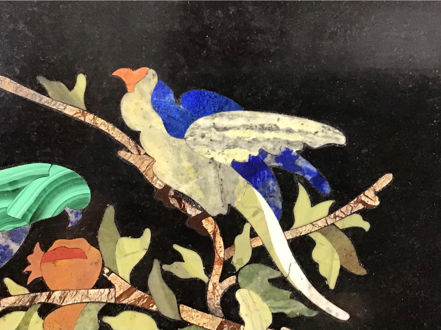 20th Century Vintage Italian Pietra Dura Bird Plaque