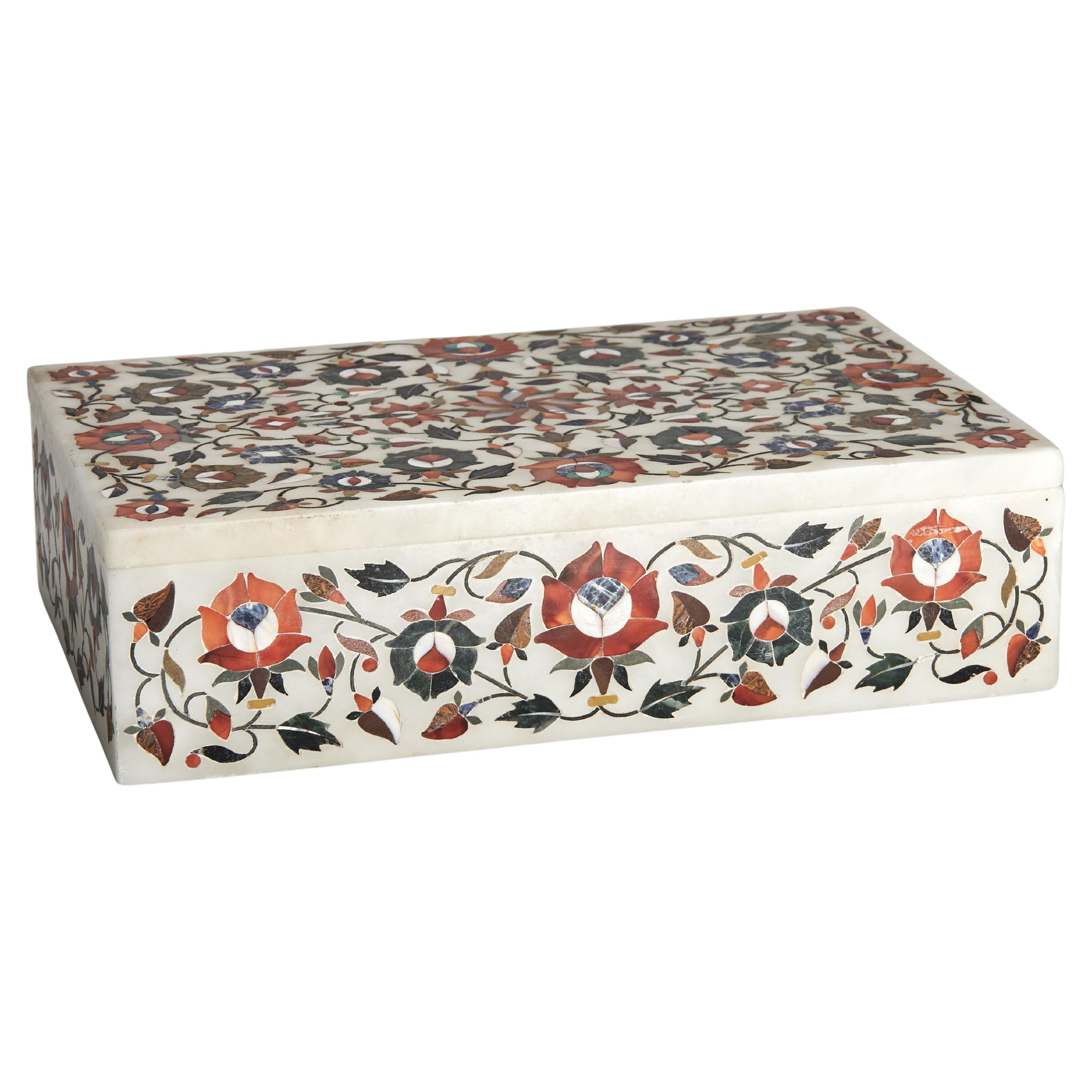 Vintage Italian Pietra Dura Marble Box