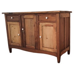 Vintage Italian Pine Sideboard  Rustic Media Console, 19th Century