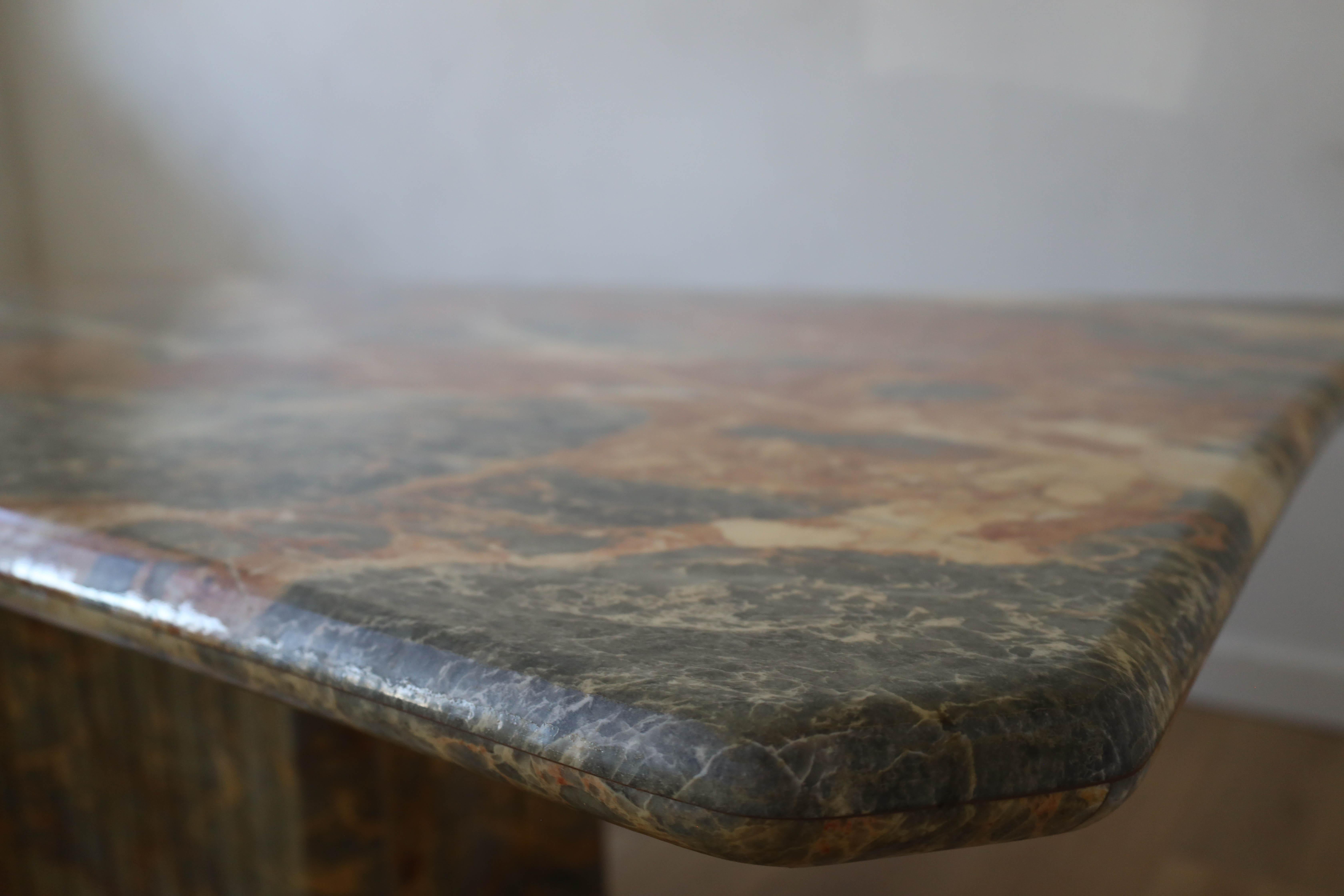 20th Century Vintage Italian Pink Marble Dining Table, 1980s For Sale