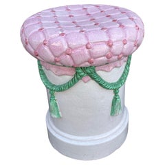Vintage Italian Pink Pillow Top Garden Seat