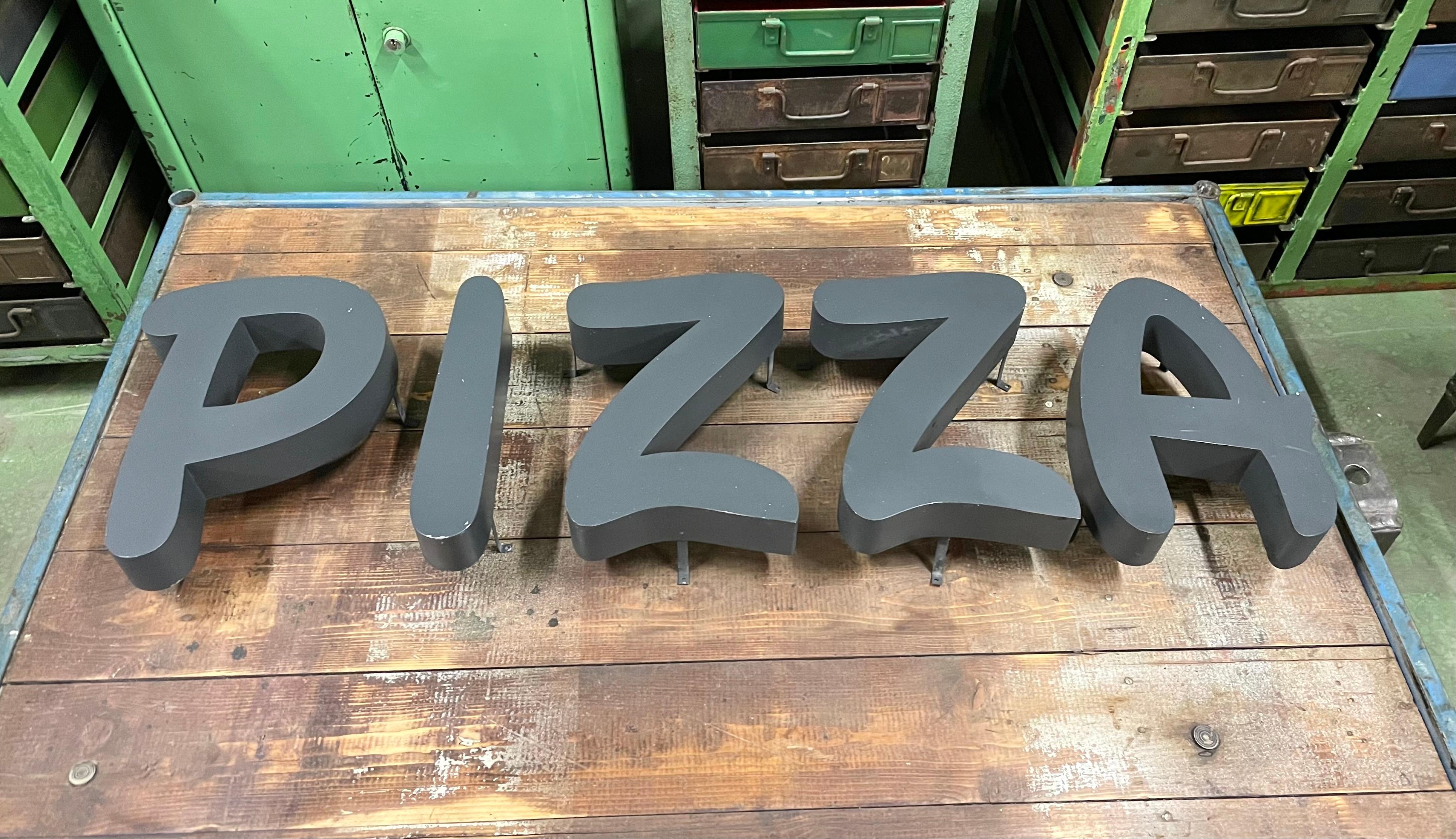 Industrial Vintage Italian PIZZA Sign. 1970s For Sale