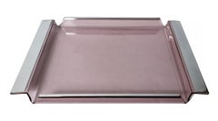 Bandeja Vintage Italian Plexi Glass y Cromo