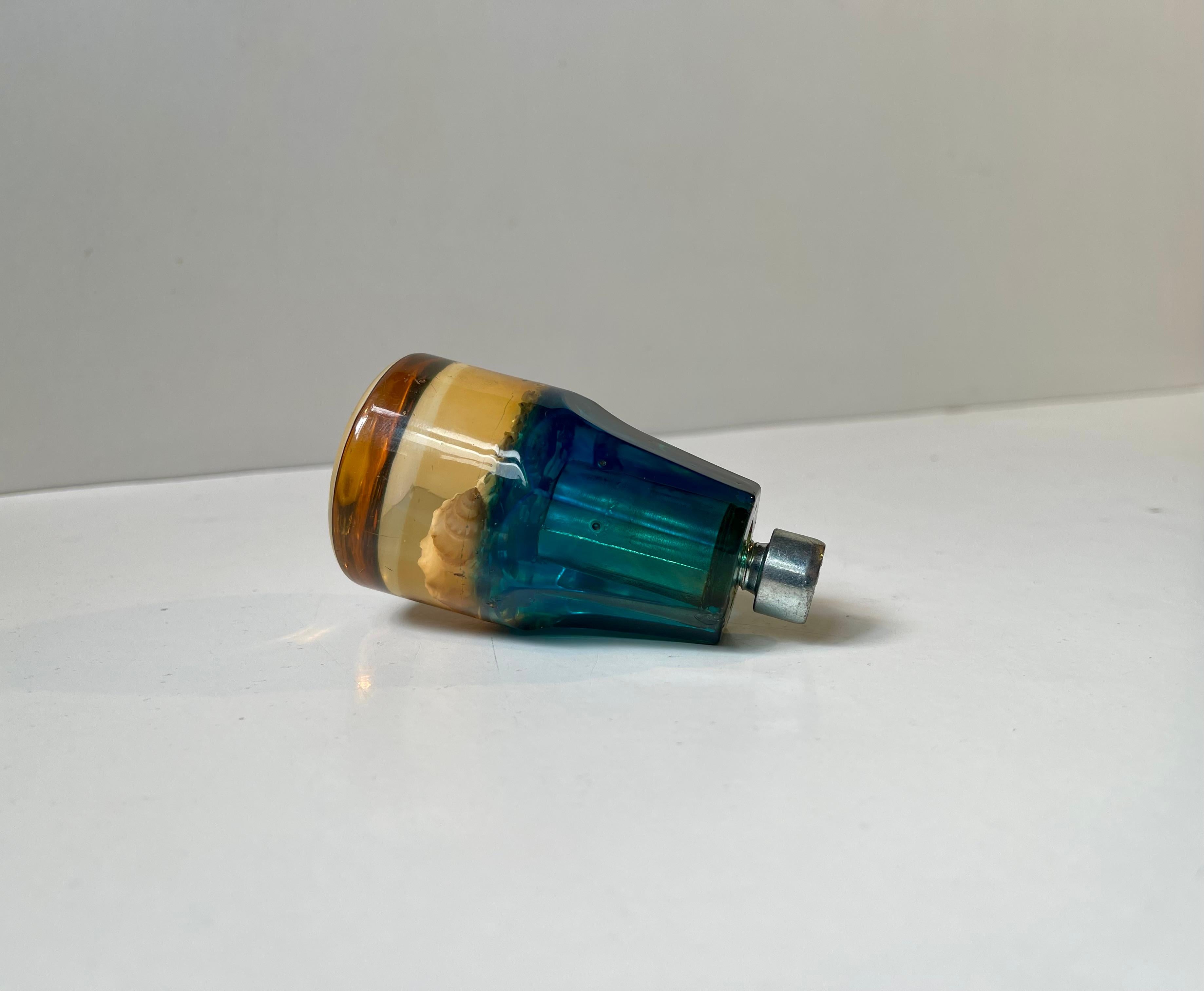 Vintage Italienisch Plexiglas Schaltknauf w. Muschel-Mikrokosmos, 1970er Jahre im Zustand ��„Gut“ im Angebot in Esbjerg, DK