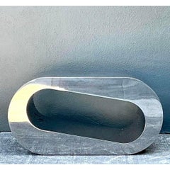 Vintage Italian Polished Chrome Coffee Table