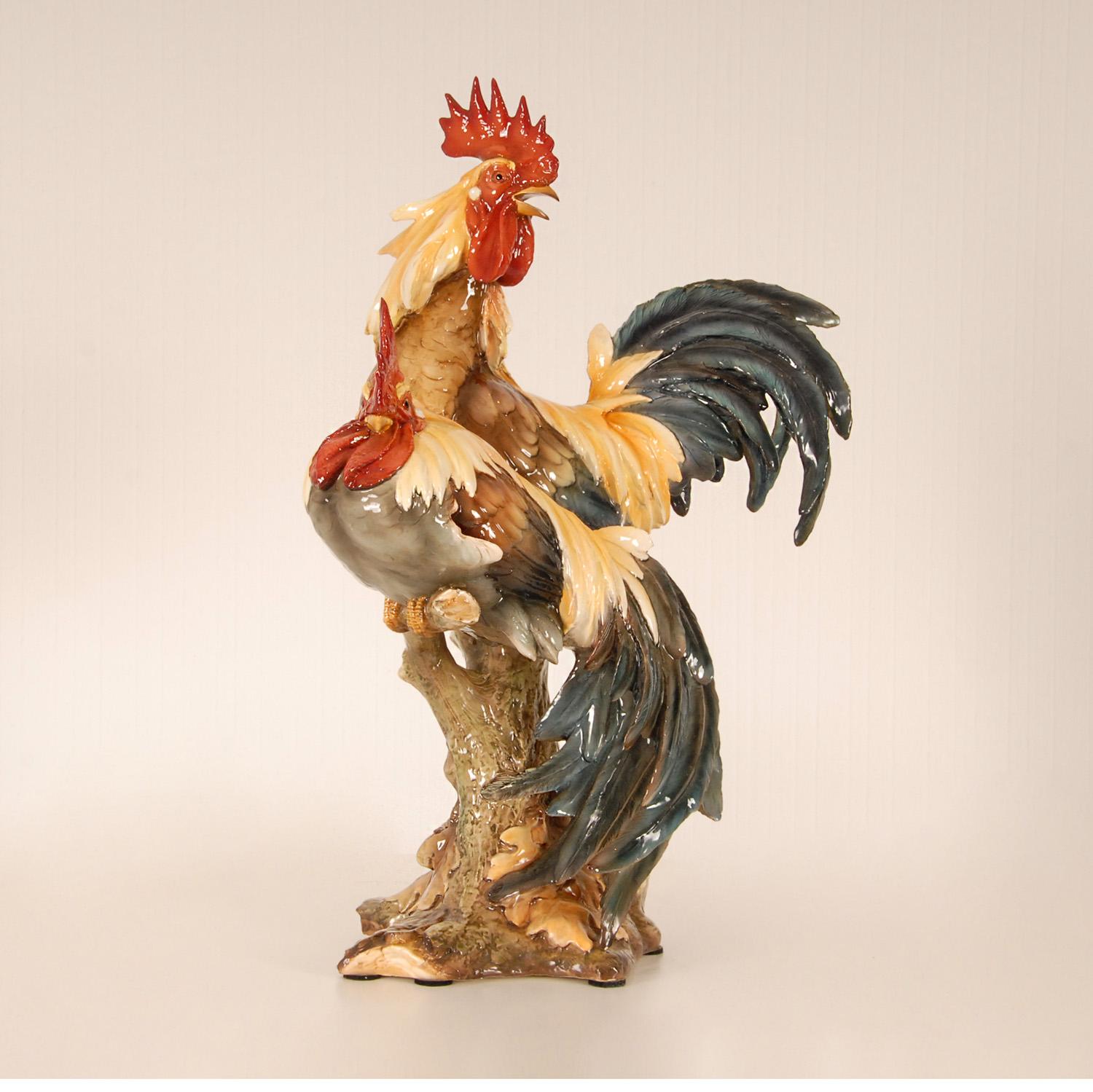 Figurine d'animal vintage en porcelaine italienne Figurine de coq en céramique Cockerel Bird 2