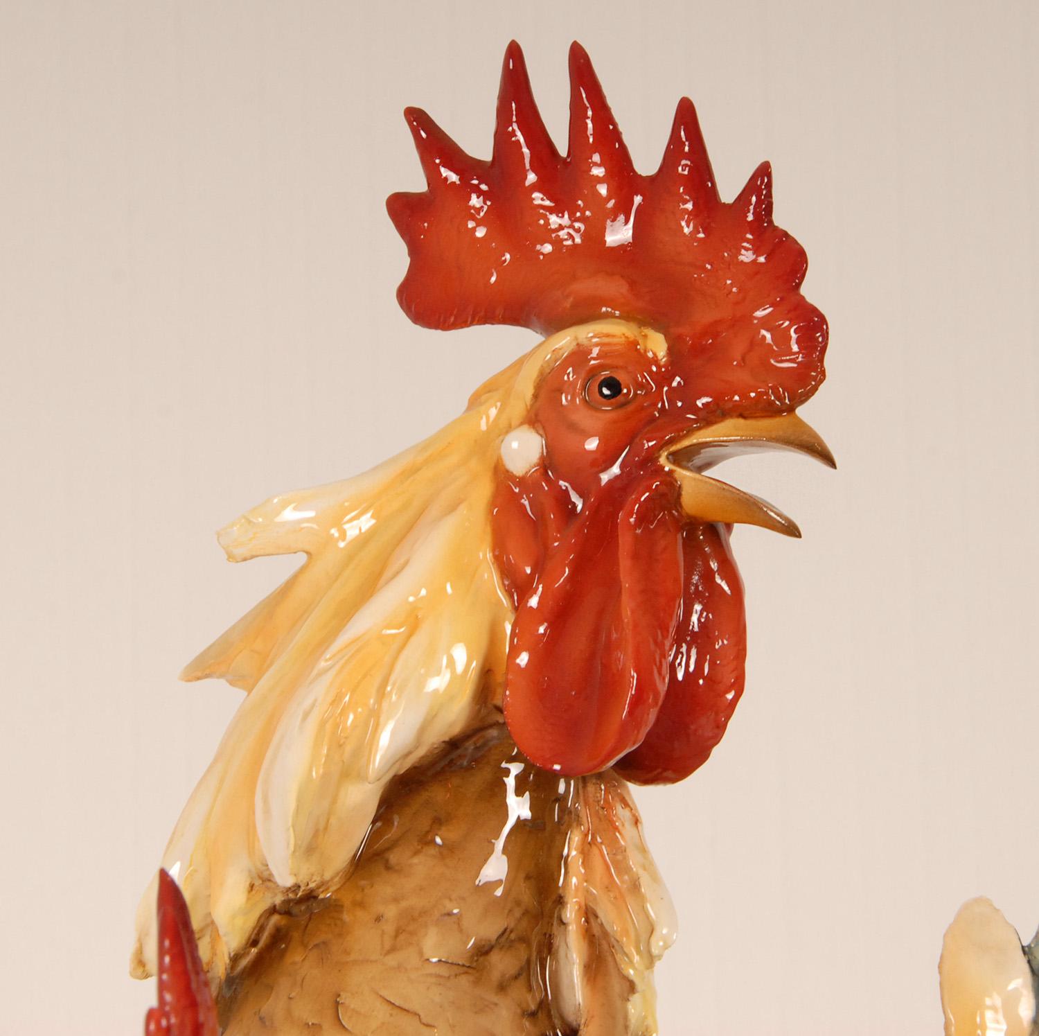 Figurine d'animal vintage en porcelaine italienne Figurine de coq en céramique Cockerel Bird 3