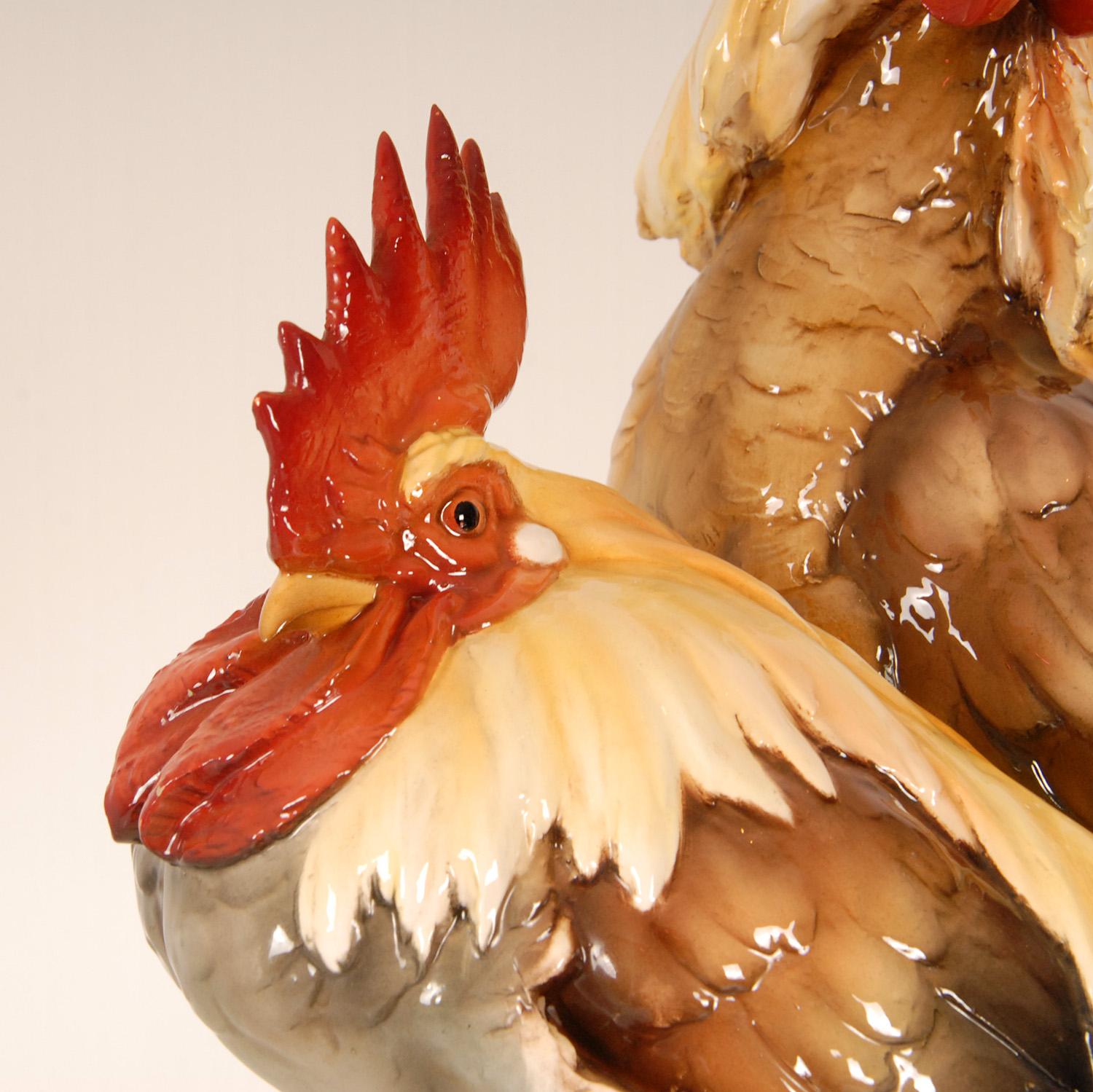 Figurine d'animal vintage en porcelaine italienne Figurine de coq en céramique Cockerel Bird 4