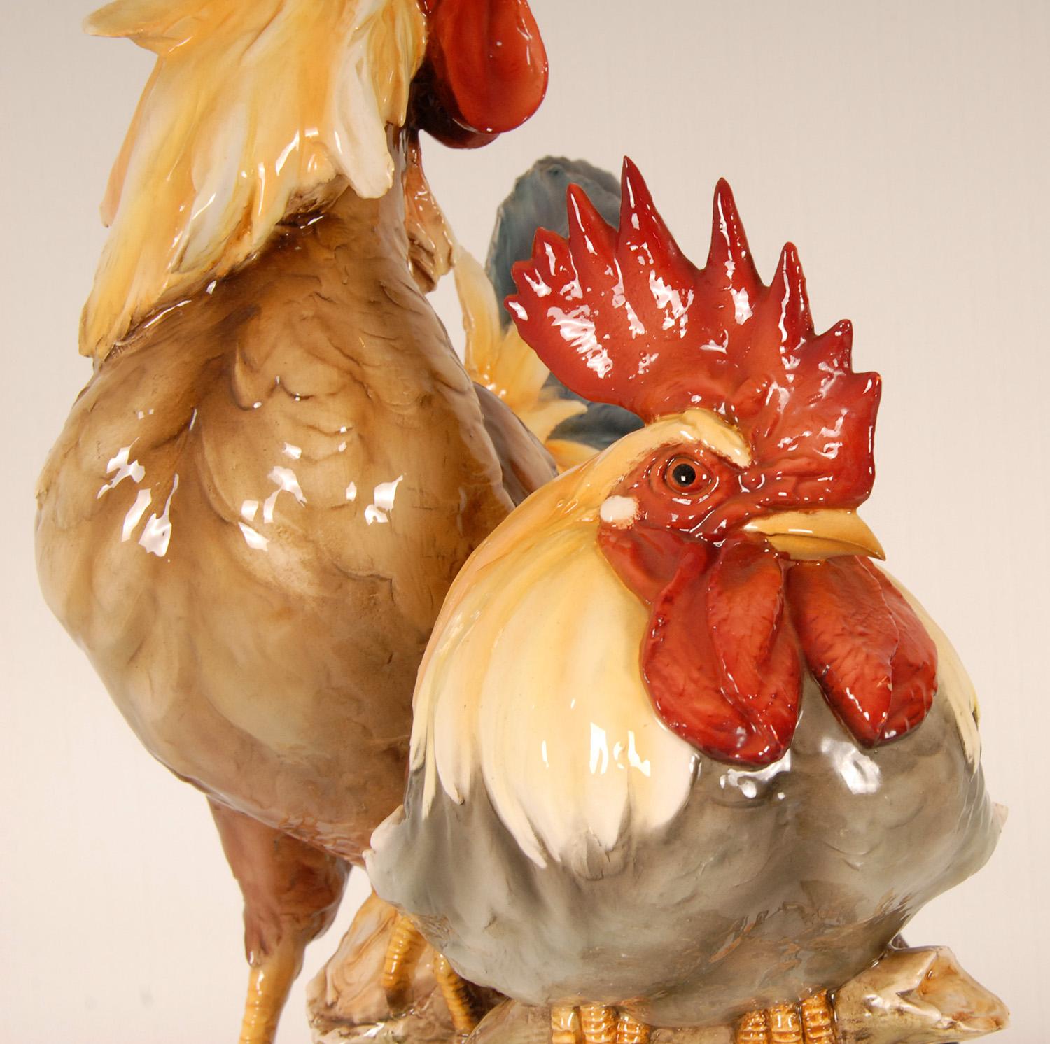 Figurine d'animal vintage en porcelaine italienne Figurine de coq en céramique Cockerel Bird 5